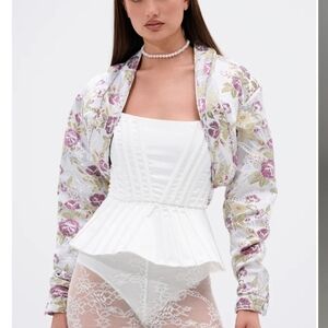 Floral Patterned Bolero  Corset Top